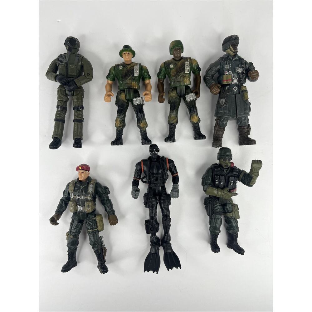 Lot of 7 Chap Mei Action Figure Soldier Force 4" Toy Figures